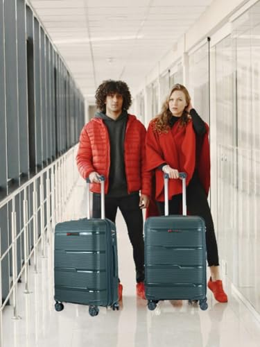 Image of Ligobags Polyester 8 Wheels 360 Degree Wall Street Soft-Sided Cabin Luggage Laptop Roller Case |24 Inch Trolley Bag
