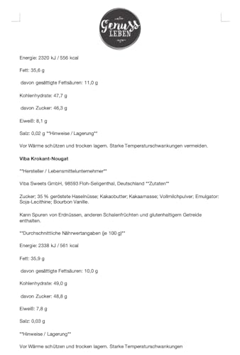 Genusslebenbox mit 500g Viba® im Mix verschiedenster Nougat der Extraklasse für Büro, Familie oder Outdoor. Die Vorratsbox für jeden Liebhaber feinster Pralinen.