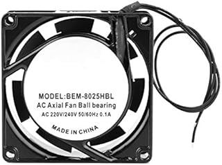 AC220/240V 50/60Hz Silent Fan Double Ball Bearing Low Noise Heat Sink Fan with Pure Brass Frame 80 x 80 x 25mm Cooling Fan