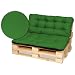 SuperKissen24. Cuscino per Bancale Divano Pallet 120x80 cm con Schienale 120x50 cm Seduta Impermeabile e Comodo per Divanetti da Esterno - Verde