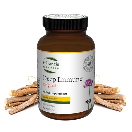St. Francis Herb Farm Deep Immune® (90 Capsules) Organic Herbs, Wildcrafted, Vegan, Vegetarian (1 Bottle) 5:1 Powder Extract Natural Herbal Immune Support