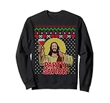 Party Savior Jesus Christ Santa Wine Ugly Christmas Sweater Sweatshirt
