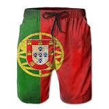 AOOEDM Mens Portugal Flag Art Flags Badehose Strand Boardshorts Schnelltrocknende Badeanzüge Urlaubsshorts