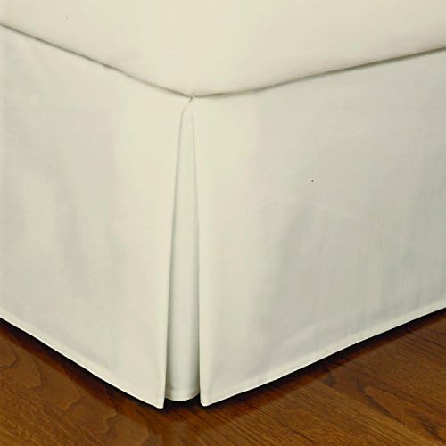Crescent Bedding Pleated White King Bed Skirt Easy Care, Quadruple Pleated Design, Fabric Base Allows for Natural Draping, 15" Fall Covers Legs and Bed Frame (King, White)