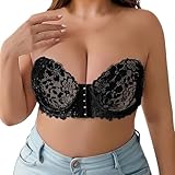 Damen Vorderverschluss BH, Yoga Sports BH, Ohne Stahlring Hohe Unterstützung Verstellbarer Nahtloser, bügelloser Stütz-BHS mit Bügel Push Up Soft Bequem Nahtloser Bralette für Frauen