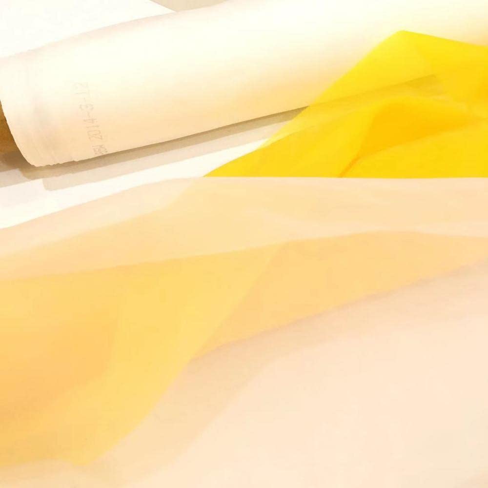 70 Centimetri di Larghezza 100/120/150T Serigrafia Maglia 200/230/250/300/380M Poliestere Giallo Serigrafia Tessuti di Maglia Stencil(20M,100T 250M Yellow)