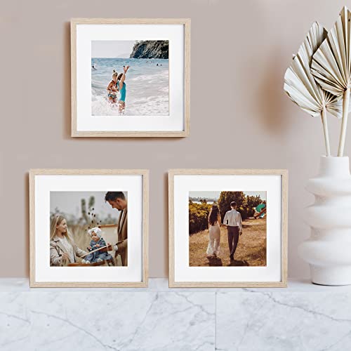 Anhow 8er Passepartout, Passepartout Karton 14x14 cm Innen für Bilder, Fotos, Kunstdrucken - Weiß/ 1,5 mm