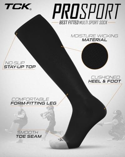 Image of Prosport Baseball Socks & Softball Socks, Kids & Adult Knee High Tube Sock