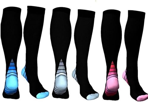 3 Pairs Medical&Althetic Compression Socks for Men, 20-30 mmhg Varicose Veins Stockings, Performance Nursing Sock for Edema, Diabetic,Shin Splints,Running Marathon