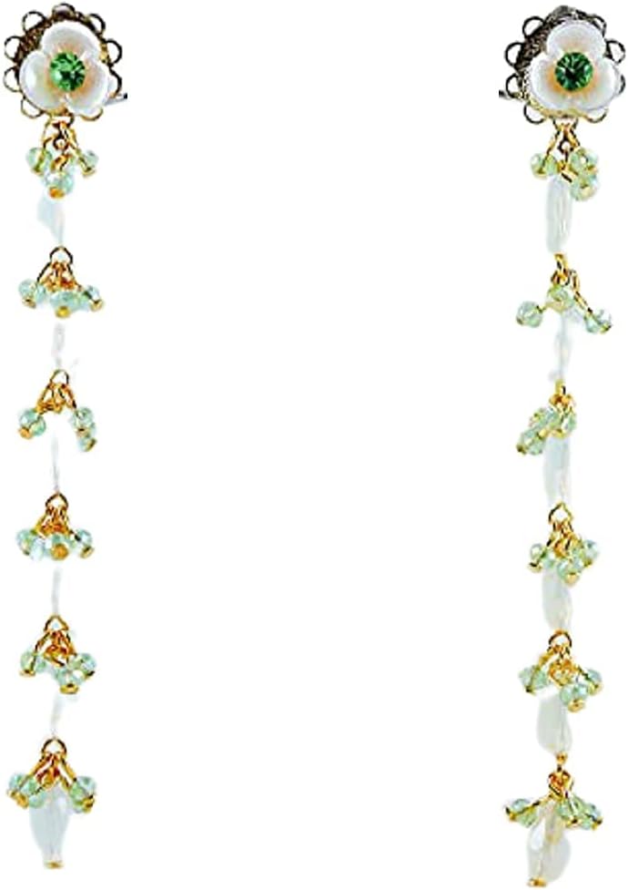 DAZZLING ARMOUR Pearl Very Long Earrings