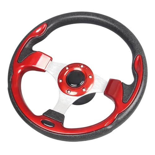 Spaorcco 12.5 Red Boat Steering Wheel Anti-Slip ,3-4 Inch Axle Marine Steering Wheel Adapter for Seastar and Verad, etc. for Marine Boats, Vessels, Yacht, Pontoon Boat