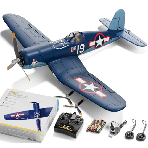 LEAMBE Brushless 4 Channel RC Plane F4U Corsair 500mm Remote Control Airplane Fighter RTF with...