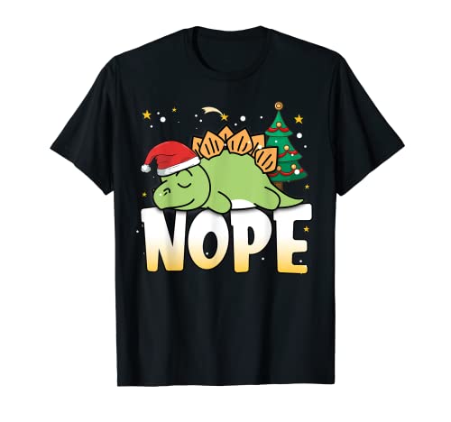 Dinosaurio de Navidad Nope perezoso Dino Niños Niñas Ropa Divertido Camiseta