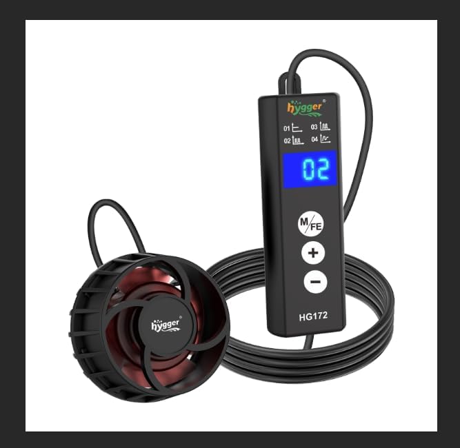 hygger Mini fabricante de ondas para acuario para pecera de 15 a 40 galones con base magnética, cabezal de potencia ajustable para agua salada y