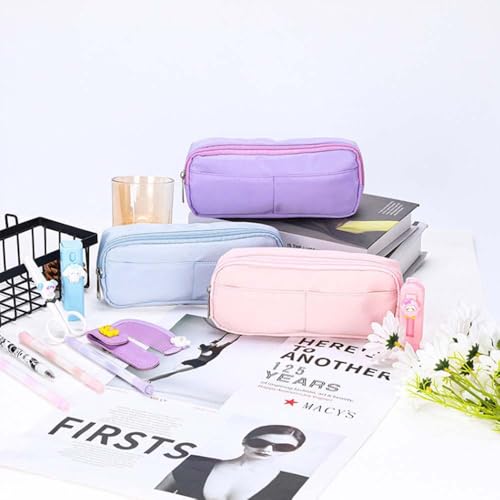 Image of Pencil Case Back to School Supplies Zipper Pencil Pouch,Desk Accessories & Workspace Organizers Pencil Bag School Supplies for Teen Girls (Blue)