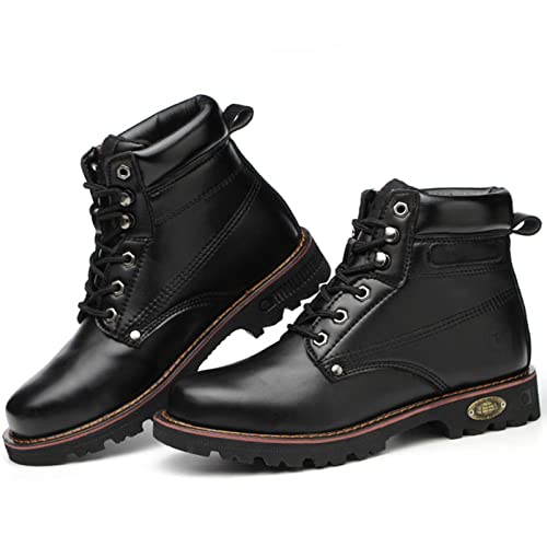 Steel Toe Leather Work Boot for Men, Waterproof Nonslip Work Boots, Durable Rubber Sole Boot for Industrial Construction4