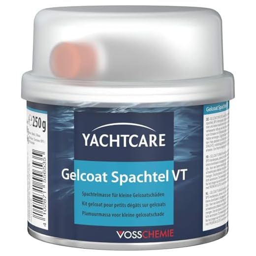 Yachtcare Gelcoat Spachtel VT 250g - Gelcoat Reparaturset weiß für Schadstellen und Kratzer an Ihrem GFK Boot