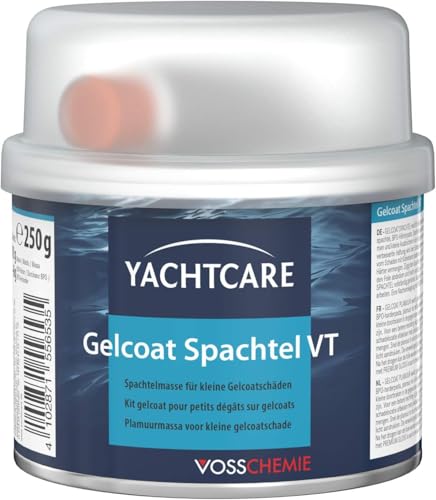 Yachtcare Gelcoat Spachtel weiß - Gelcoat Reparaturset 250g für Schadstellen und Kratzer, reinweiß