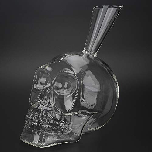 Decantador de caveira de 1100 ml, dispensador de vinho de boca oblíqua, vidro de borossilicato alto,