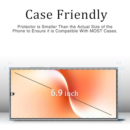 Image of KAREEN 2+2 Pack Screen Protector for Samsung Galaxy S25 Ultra Tempered Glass Film with Camera Lens Protector, Fingerprint Unlock Support, Anti Scratch, Bubble Free, Case Friendly