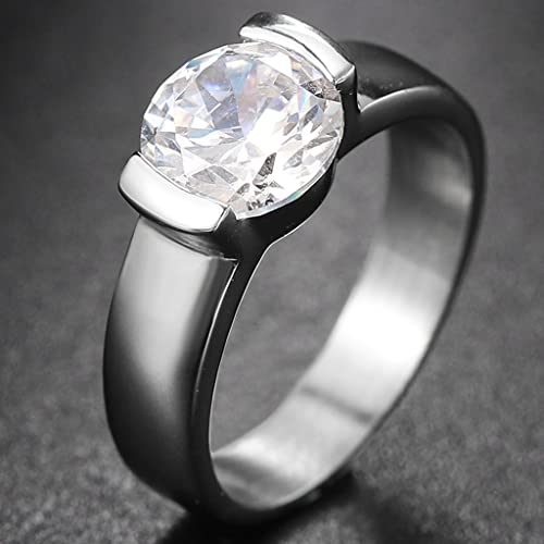 Jude Jewelers Stainless Steel Classic Plain Solitaire Style Wedding Band Statement Proposal Engagement Anniversary Promise Ring2