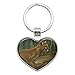 Cougar Mountain Lion on Fallen Tree Keychain Heart Love Metal Key Chain Ring