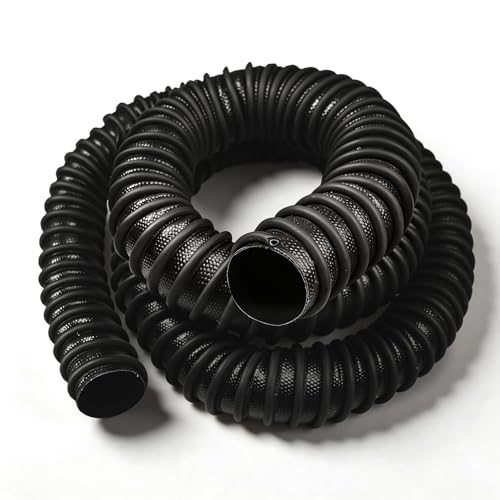 2.5 ID x 11ft Garage Exhaust Hose Heavy Duty Crushproof car exhaust hose for EPDM Rubber 600F High Temp Heat Resistant Spliceable exhaust Hose for Auto Shops and Home Garages