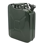 Metallkanister Kraftstoffbehälter, 20L Fassungsvermögen, UN-zertifiziert, 46,5 x 35 x 17 cm, Armeegrün
