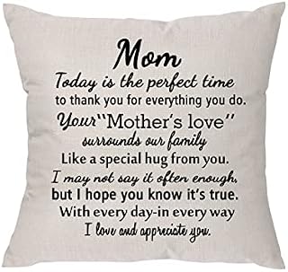 From Daughter Son - Thank You Appreciate Pillow Cover Pillowcase For Mum Mom Mommy Birthday Christmas Thanksgiving Cushion Cover Home Decor
