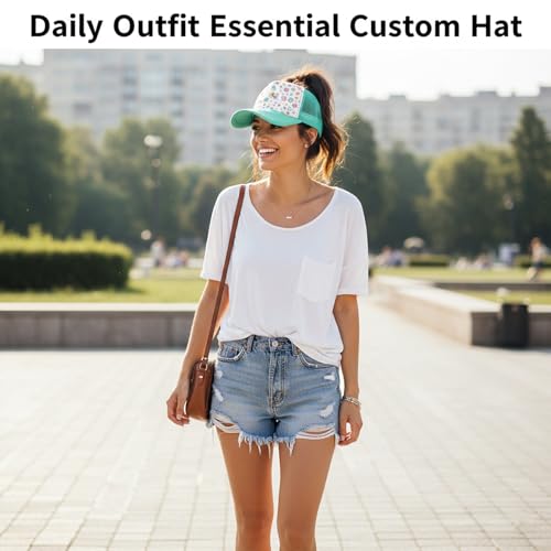 Image of 12 Pack Sublimation Blank Mesh Trucker Hats Bulk, DIY Heat Press Baseball Hat Pack, Sports Outdoor Snapback Cap
