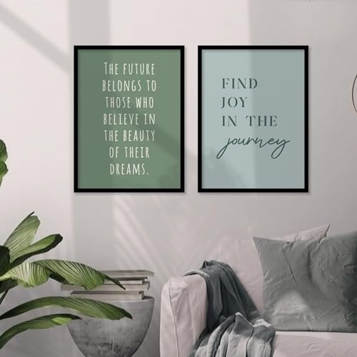 Image of kotart Engineered Wood - Quotes Frames for Wall Decor - Motivational Photo Frame for Wall Decoration - Quotes Wall Poster with Frame for Room and Office - Set of 6 Rectangular, Black (Art 2, 13X17)