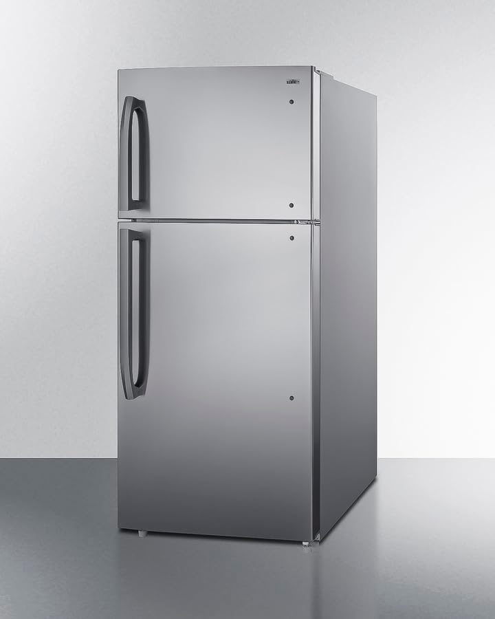 Summit 30" Refrigerator, 20.5 cu.ft Capacity Refrigerator - Freezer, ENERGYSTAR, Stainless Steel Look- CTR21PL