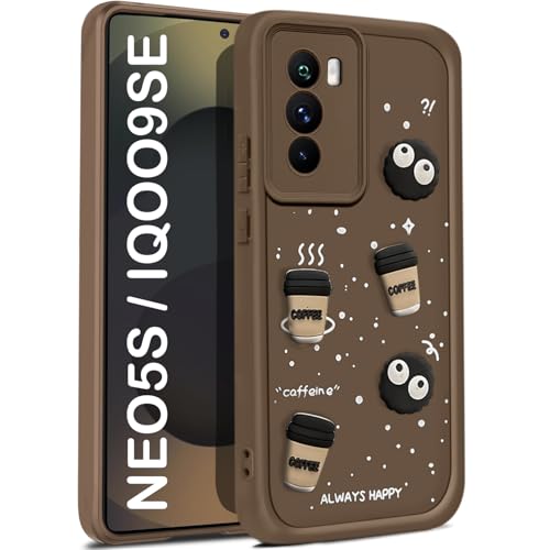 Image of TRUEUPGRADE Back Case Cover Compatible for iQOO 9 SE (5G) | Cute Fun Cartoon 3D Ball | Coffee Silicone Case | Camera Protection | Body Protection | Shock Proof | Color Brown