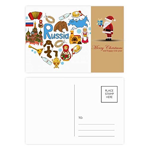 Cartes postales Russie Cathédrale et Père Noël au rendu d'impression supérieur x20