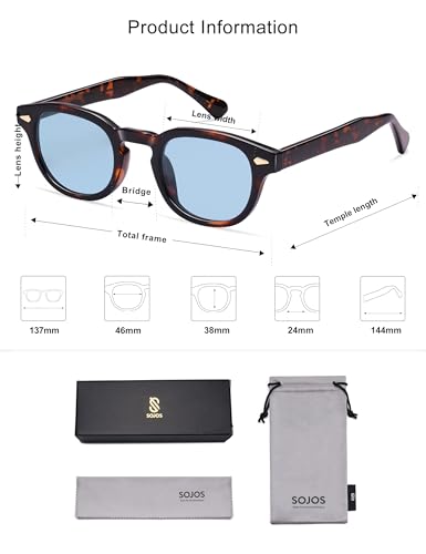 Image of SOJOS Retro Small Round Sunglasses for Men Women Trendy Circle Style UV400 Lenses Unisex Sun Glasses SJ2251