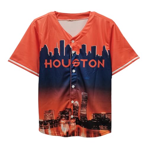 Camisa casual de beisebol City Night Skyline Silhueta Jersey abotoada roupas urbanas roupas de fãs t