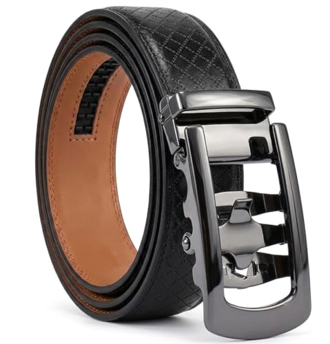 Image of WildHorn Men's Genuine Leather Belt for Men| Premium Auto-Lock Buckle | Adjustable up to 48 inch | Formal & Casual Wear | Micro-Adjust Fit | Stylish Gift Box Included