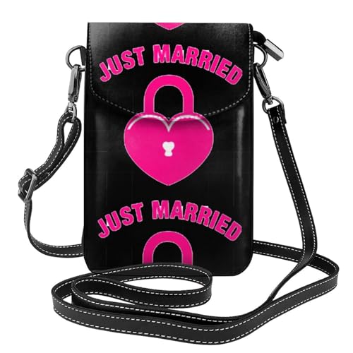 Sac à bandoulière pour téléphone portable Just Married et petit sac à main chic pour femme