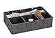WENKO Aufbewahrungskorb Adria Klein Dunkelgrau - Badorganizer mit 4 Fächern, Polypropylen, 26 x 6.5 x 17 cm, Dunkelgrau