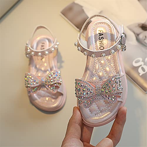 Girls' Fashion Bowknot Sandals with Rhinestones Pearls Princess Kids Casual Outdoor Beach Shoes2