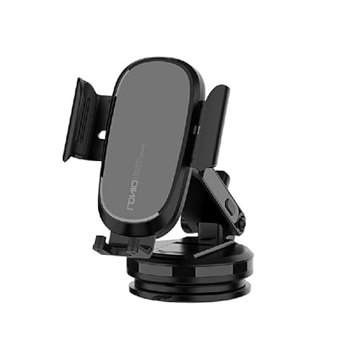 Qi Wireless Car Charger 15W - Automatic Clamping Fast Charging Phone Mount, Smart Sensor, One-Hand Operation, Compatible with Most Phones - Black