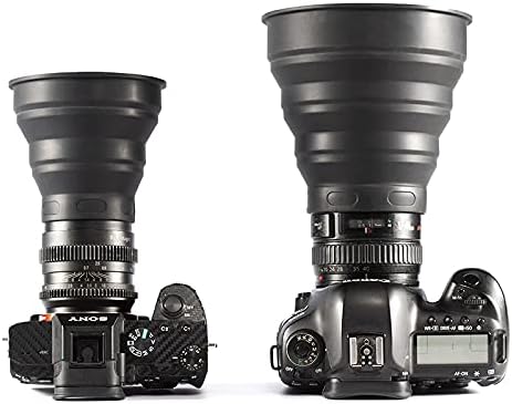 Universal Len-s Folding Hood Anti-Reflective Silicone Hood for DSLR Camera Photography Equipment Accessories (M(72-112mm))