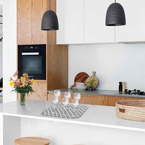 Microfiber Dish Drying Mat, 2Pcs Quick-Drying Dish Pad,Kitchen Dish Drying Drainer Mat Absorbent Drying Mat for Kitchen Counter-top Tabletop Accessories,40cm x 45cm