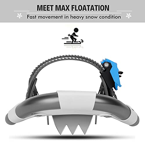 NineTrees 3-in-1 Xtreme 軽量 地形スノーシューズ メンズ レディース ユース キッズ 軽量 アルミ合金地形スノーシューズ トレッキングポールとキャリングトートバッグ付き 14インチ/21インチ/25インチ/27インチ/30インチ 2枚目