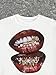 Verdusa Women's Lips Print Graphic Tees Short Sleeve Y2k Tops T Shirts 2000s Clothing Streetwear White Small