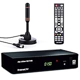 [page_title]-sky vision 150 T-HD DVBT 2 Receiver mit Antenne (Stabantenne) - Digitaler Receiver für DVB-T2 (HEVC H.265 Decoder, HDMI, USB 2.0, LAN, SCART, Dolby DIGITAL Plus, freenet TV Receiver), Schwarz