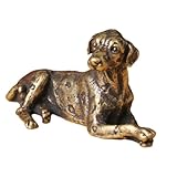 Ornements d'animaux en cuivre : offrez-les à vos enfants pour leur anniversaire afin de les encourager à pratiquer les caractères chinois et à découvrir la culture chinoise traditionnelle dès leur plus jeune âge. sculpture de chien de bureau