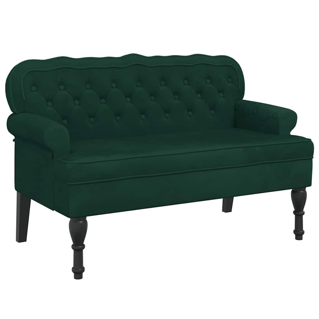 Generico Panca con Schienale Verde Scuro 119,5x64,5x75 cm in Velluto,Panche