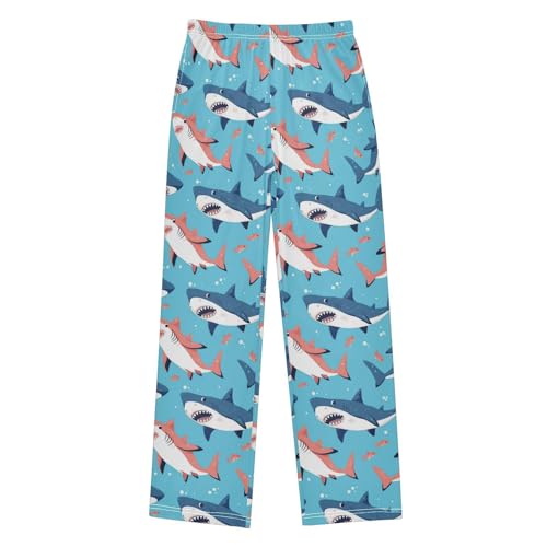 Cute Cartoon Hark Boys Pants Girl Sleep Pants Long Trousers Elastic Waist Lounge Bottoms S