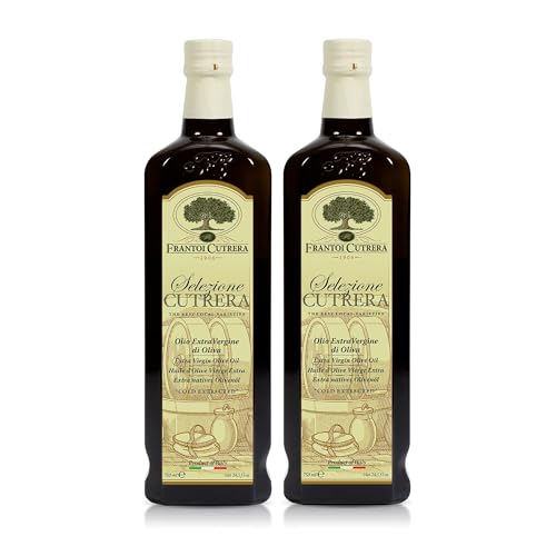 Frantoi Cutrera - Selezione - Extra Virgin Olive Oil from Italy, Sicilian Pure EVOO, Premium 2022/23 Early Harvest First Cold Pressed, Olive Oil High In Polyphenols, 24.5 Fl Oz (Pack of 2)